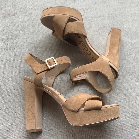 Sam Edelman Shoes - Tan suede Sam Edelman block heels